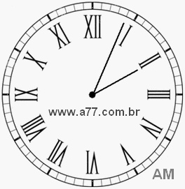 Relógio com Número Romano Marcando 2h4min