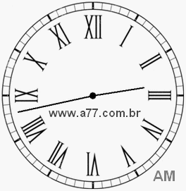 Relógio com Número Romano Marcando 2h43min