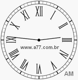 Relógio com Número Romano Marcando 2h46min