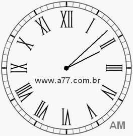 Relógio com Número Romano Marcando 2h8min