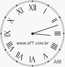 Relógio com Número Romano Marcando 3h12min