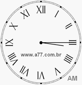 Relógio com Número Romano Marcando 3h15min