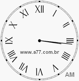 Relógio com Número Romano Marcando 3h16min