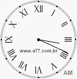 Relógio com Número Romano Marcando 3h19min