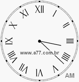 Relógio com Número Romano Marcando 3h22min