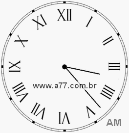 Relógio com Número Romano Marcando 3h23min