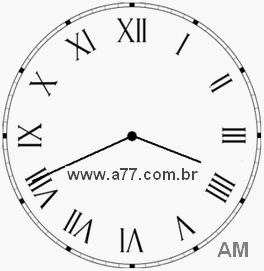 Relógio com Número Romano Marcando 3h41min