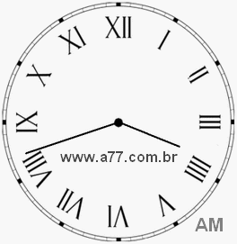 Relógio com Número Romano Marcando 3h42min