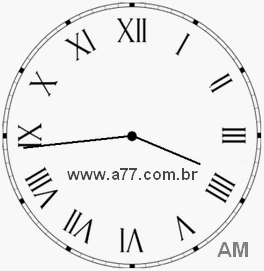 Relógio com Número Romano Marcando 3h44min