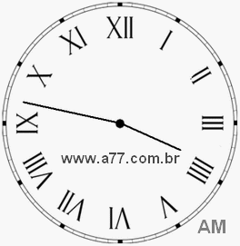 Relógio com Número Romano Marcando 3h47min