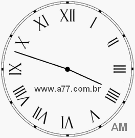 Relógio com Número Romano Marcando 3h48min