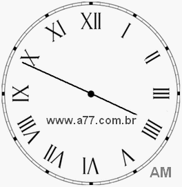 Relógio com Número Romano Marcando 3h49min