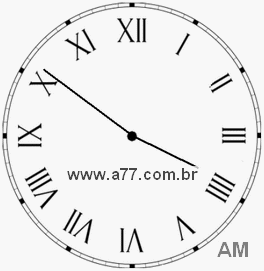 Relógio com Número Romano Marcando 3h51min