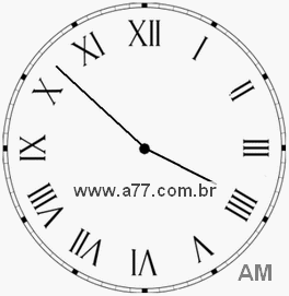 Relógio com Número Romano Marcando 3h52min
