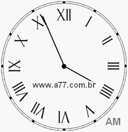 Relógio com Número Romano Marcando 3h56min