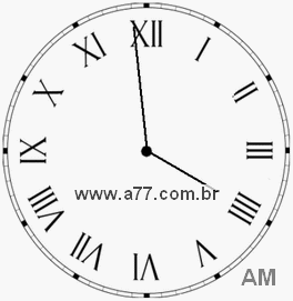 Relógio com Número Romano Marcando 3h59min