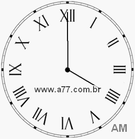 Relógio com Número Romano Marcando 4h0min