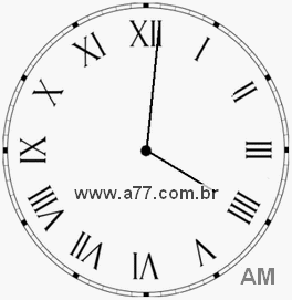 Relógio com Número Romano Marcando 4h1min