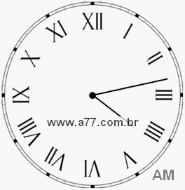 Relógio com Número Romano Marcando 4h13min