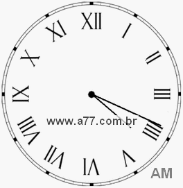 Relógio com Número Romano Marcando 4h19min