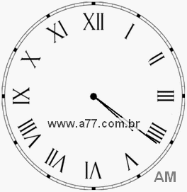 Relógio com Número Romano Marcando 4h21min