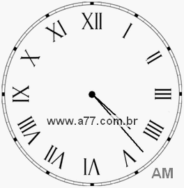 Relógio com Número Romano Marcando 4h23min