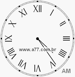 Relógio com Número Romano Marcando 4h24min