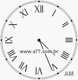 Relógio com Número Romano Marcando 4h26min