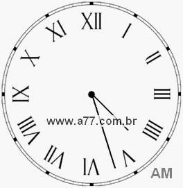 Relógio com Número Romano Marcando 4h27min