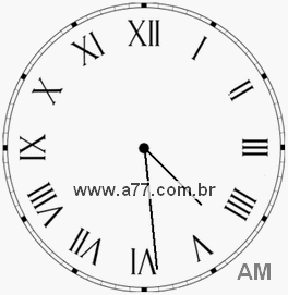 Relógio com Número Romano Marcando 4h29min