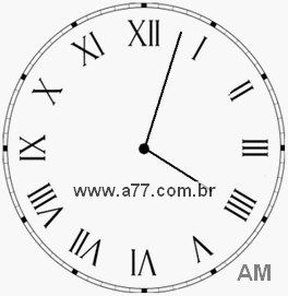 Relógio com Número Romano Marcando 4h3min