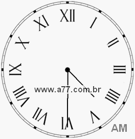 Relógio com Número Romano Marcando 4h30min