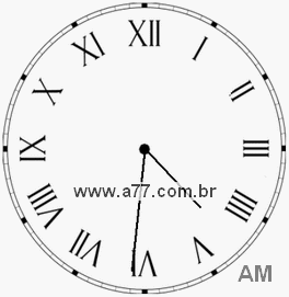 Relógio com Número Romano Marcando 4h31min