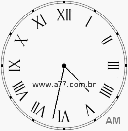 Relógio com Número Romano Marcando 4h32min