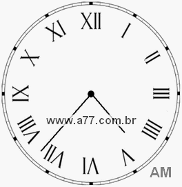 Relógio com Número Romano Marcando 4h37min