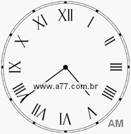 Relógio com Número Romano Marcando 4h39min
