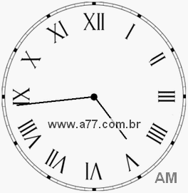 Relógio com Número Romano Marcando 4h44min