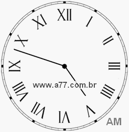 Relógio com Número Romano Marcando 4h48min