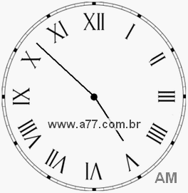 Relógio com Número Romano Marcando 4h52min