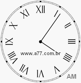 Relógio com Número Romano Marcando 4h6min