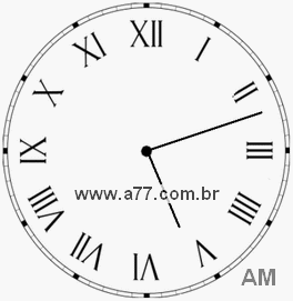 Relógio com Número Romano Marcando 5h12min