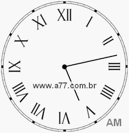 Relógio com Número Romano Marcando 5h13min