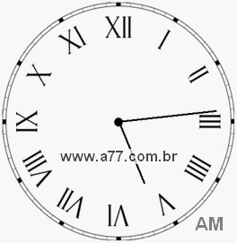 Relógio com Número Romano Marcando 5h14min