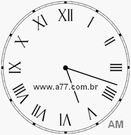 Relógio com Número Romano Marcando 5h18min