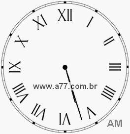 Relógio com Número Romano Marcando 5h27min