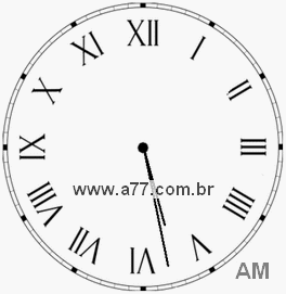 Relógio com Número Romano Marcando 5h28min