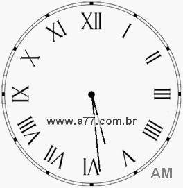 Relógio com Número Romano Marcando 5h29min