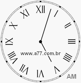Relógio com Número Romano Marcando 5h3min