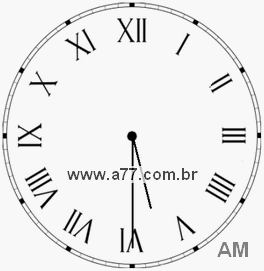 Relógio com Número Romano Marcando 5h30min