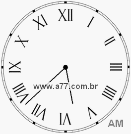 Relógio com Número Romano Marcando 5h38min